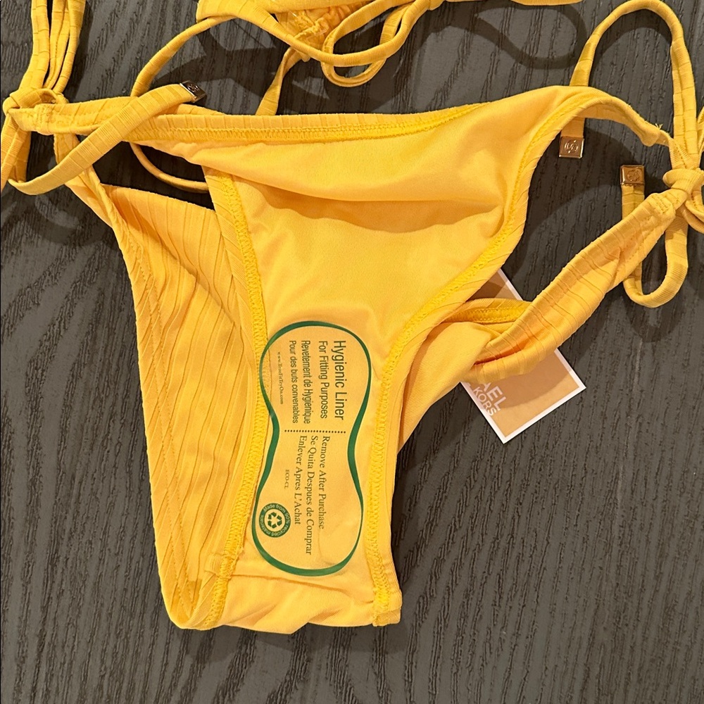 Michael Kors Yellow Ribbed String Bikini Set - Picture 11 of 11